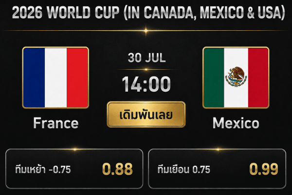 2026 WORLD CUP France 30 JUL 14:00 Mexico